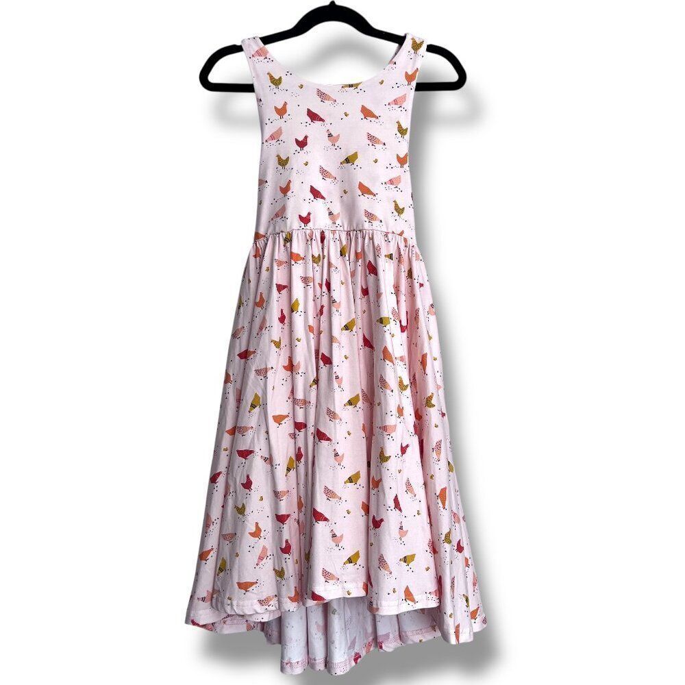 NEW Ollie Jay Pink Chicken Farm Print Sofia Twirl Dress Size 8